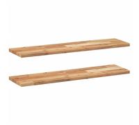 Floating Shelves Wall Storage Shelf 2pcs Oil Finished Solid Wood Acacia vidaXL