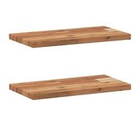Floating Shelves Wall Storage Shelf 2pcs Oil Finished Solid Wood Acacia vidaXL