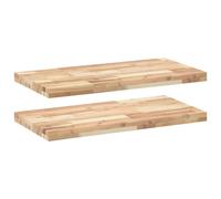 Floating Shelves Wall Storage Shelf 2pcs Untreated Solid Wood Acacia vidaXL