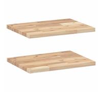 Floating Shelves Wall Storage Shelf 4pcs Untreated Solid Wood Acacia vidaXL