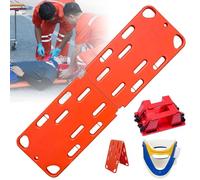Floating Spine Board with Head Immobilizer and Straps, Lightweight Rescue Stretcher Kit for Water Emergencies and First Aid