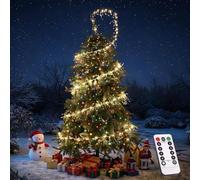 Floating Spiral Christmas Tree Lights, 30M 300 LED Spiral Lights for Christmas Tree with Remote & Crystal Beads, Cascading Twinkling Lights for Xmas Tree, Flexible Fairy String Light for Holiday Decor
