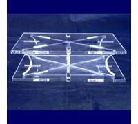 Floating Square Single Tier Cake Stand - Clear - 11 x 11 cm