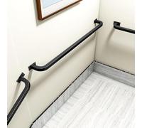 Floating Stair Handrail Handrails, Staircase Handrails, Galvanized Industrial Iron Handrails, Suitable for The Elderly, Children, and Disabled(Schwarz,280cm)