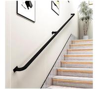 Floating Stair Handrail Indoor Staircase Handrail Galvanised Steel Pipe Staircase Handrail, Non-Slip Wall-Mounted Handrail(Schwarz,80cm)