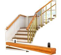 Floating Stair Handrail Stair Handrail Railings for Indoor and Outdoor Corridors Attic Wooden Stair Handrails(50cm)
