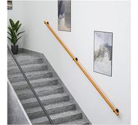 Floating Stair Handrail Staircase Handrails, Wooden Stair Handrails, Anti Slip Support Railings, with Black Wall Brackets, Bathroom Handrails(150cm)