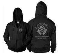 FLOATING Super.natur-al Anime Hoody, 3D Printed Outerwear for Halloween Carnival Cosplay, Winter Long Sleeve Full Zip Hoodies Jackets Tops-Black A||XXXL