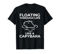 Floating Through Life Like a Capybara Chill Japanese onsen T-Shirt