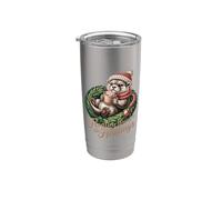 Floating Through The Holidays Cute Christmas Otter Stainless Steel Insulated Tumbler