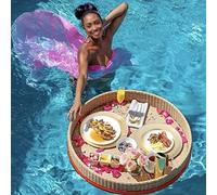Floating Tray Floating Breakfast Tray With Handles,Round Woven Floating Serving Tray For Pools,Swimming Pool Floats For Adults For Sandbars Spas Bath And Parties