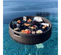 Floating Tray Table Bar Round,Swimming Pool Floats For Adults For Sandbars,Spas,Bath,And Parties Floating Tray For Pool Serving Drinks,Food On The Water (Black 80 * 80 * 20)