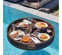Floating Tray,Water Surface Floating Disc,Floating Serving Tray Table Round with Handles,Swimming Pool Floats for Adults for Food Hot Tub Breakfast