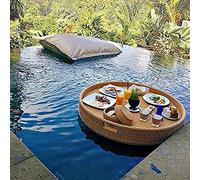 floating trays, Deluxe Floating Tray for Pool, Rattan Stylish Tray on The Water, Creative Floating Bar & Table for Pool,Spas, Beaches(Apricot)