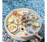 floating trays, Floating Breakfast Tray in Outdoor Pool,for Pool,Beach Party,Food on The Water Wedding Photography Photo Shoot(White,60CM)
