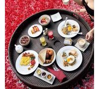 floating trays, For Sandbars, Spas, Bath, and Parties | Floating Tray for Pool Serving Drinks, Brunch, Food on The Water,Almondcolor(Coffeecolor,Φ31.5*H7.8in)