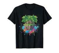 Floating Tropical Island Palm Trees Summer Fantasy T-Shirt
