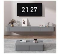 Floating TV Cabinet Wall Mounted Media Console with Cable Management and Ample Storage, Space-Saving Design for Any Room