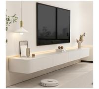 Floating TV Cabinet Wall Mounted Media Console with Cable Management and Ample Storage, Space-Saving Design for Any Room