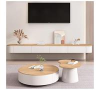 Floating TV Cabinet Wall Mounted Media Console with Cable Management and Ample Storage, Space-Saving Design for Any Room