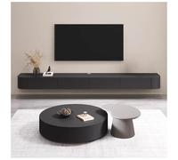 Floating TV Cabinet Wall Mounted Media Console with Cable Management and Ample Storage, Space-Saving Design for Any Room