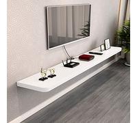 Floating Tv Shelf,Floating Wall Shelf - Wall-Mounted TV Cabinet, Media Storage for Audio-Visual Equipment, DVD/CD Organizer, WiFi Router & Set-Top Box Holder, Modern White Decor for Living