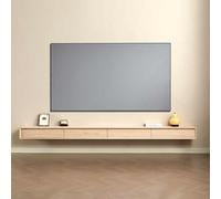 Floating Tv Shelf,Modern Solid Wood Floating TV Unit - Stylish Media Console with Storage Drawers & Cabinets for Living Room, Contemporary Design, Space-Saving Entertainment Center