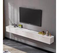 Floating Tv Shelf,Modern Wall-Mounted Floating TV Cabinet Shelf - Stylish Audio/Video Media Console with Drawer, Elegant Electronics Display Shelf for TV Components, Space-Saving Storage So