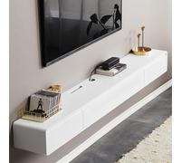 Floating Tv Shelf,Modern Wall-Mounted TV Cabinet - Floating Shelf for Electronics, Audio/Video Display & Entertainment Center Storage with Drawer - Stylish TV Stand Organizer