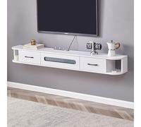 Floating Tv Shelf Stand Cabinet Unit For Living Room Media Wall Mounted Long Tv Media Units Console,Wall Mounted Floating TV Stand, Narrow Entertainment Center with Open Storage, Hanging Med