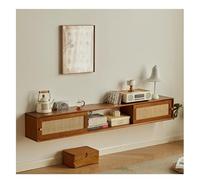 Floating Tv Shelf Stand Cabinet Unit Media Wall Mounted Long Tv Media Units Console With Storage Doors，Modern Floating TV Stand - Wall-Mounted Media Console with Storage - Stylish Wooden Ent