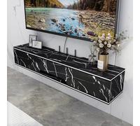 Floating Tv Shelf Stand Cabinet Unit Media Wall Mounted Long Tv Media Units Console With Storage Doors,Modern Black Floating TV Stand - Wood Media Console Table with Drawers & Upper Flap Doo