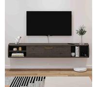 Floating Tv Shelf Stand Cabinet Unit Media Wall Mounted Long Tv Media Units Console With Storage Doors，Modern Floating TV Stand - High Gloss Entertainment Center with Flap Door, Wall-Mounted