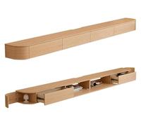 Floating TV Shelf Stand Cabinet - Wall Mounted Media Unit with Ambient Lighting, Height Adjustable for Living Room, Long Console Design