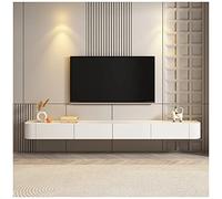Floating TV Shelf Wall Mounted Media Console for Living Room Bedroom & Gaming Room Stylish White 200cm Floating TV Stand Space Saving Design for Modern Homes