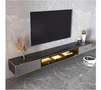 Floating TV Shelf Wall-Mounted TV Support Media Console Space-Saving TV Wall Unit with Cable Management Storage Shelves for Components Modern Home Décor.