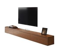 Floating TV Stand Floating TV Unit Wall Mounted Tv Unit Floating TV Stand Wall Mount 160/180/200/240cm Solid Wood Entertainment Center TV Storage Shelf For Living Room & Office(Brown-B,200*24*18cm)