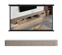 Floating TV Stand High Gloss Wooden Entertainment Center Modern Wall-Mounted TV Unit with Doors Spacious Storage Shelves Khaki 200 cm Stylish Home Décor.