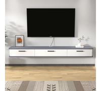 Floating TV Stand Shelf Wall Mount - Stylish 47.2" Long TV Console with Flip Door & Storage for Living Room - Modern Gray Suspended TV Cabinet Space-Saving Design