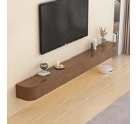 Floating TV Stand - Wall Mounted Media Console with Doors, Spacious Storage Cabinet for Living Room & Bedroom, Modern Farmhouse Design, Stylish Brown Finish (300CM)