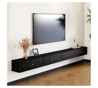 Floating TV Stand, Wall-Mounted Media Console, Wooden Storage Cabinet with Large Shelves, Natural Finish, 150cm for Living Room
