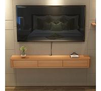 Floating TV Stand with 3 Storage Space Walnut Wood Modern Wall Mounted TV Unit Shelf Component with Cable Management TV Cabinet Suitable for 32 40 43 50Inch TVs,43,50",White