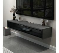 Floating Tv Stand With Drawers Flip Lids Wall Mounted Entertainment Center Media Console Wall Mounted Floating Tv Console Modern Wall Mounted Tv Cabinet For Living Room B,Grey,100x23x20.2CM/39.4x9.1x