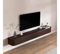 Floating TV Stand with LED Lights, Wall-Mounted Media Console, Solid Wood with Drawers & Shelves, Modern Entertainment Unit for Living Room, Large Storage TV Cabinet(Walnut,160cm)