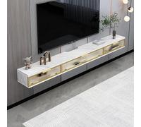 Floating TV Stand with three storage spaces, Wall Mounted Media Console, Floating TV Stand Wall Mounted with cable hole, Hanging TV Cabinet Narrow Media Center below the TV, for Living Room.(B,180x29x