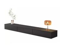 Floating TV Unit 140/160/180/200/220/240cm Floating TV Stand Floating Shelves With 2 Drawers And Door TV Storage Component Shelves, For Living Room,Bedroom(Black,180 * 30 * 20cm)