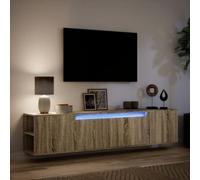 Floating TV Unit Cabinet Wall Mounted Entertainment TV Stand with LED lights