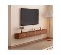 Floating TV Unit Floating TV Stand for Under TV, Vintage Luxury Entainment Center with Storage, Narrow Wood Wall Mounted TV Cabinet with Drawers, Space Saving TV Shelf for Wall(180x24x20cm)