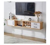 Floating TV Unit Living Room TV Shelves,Wall-Mounted Floating TV Stand Entertainment Media Console Center Large Storage Cabinet for Home Office TV Shelf for Wall(White+Nature,170 * 24 * 28cm)