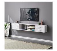 Floating TV Unit Living Room TV Shelves,Wall-Mounted Floating TV Stand Entertainment Media Console Center Large Storage Cabinet for Home Office TV Shelf for Wall(White,190 * 24 * 28cm)